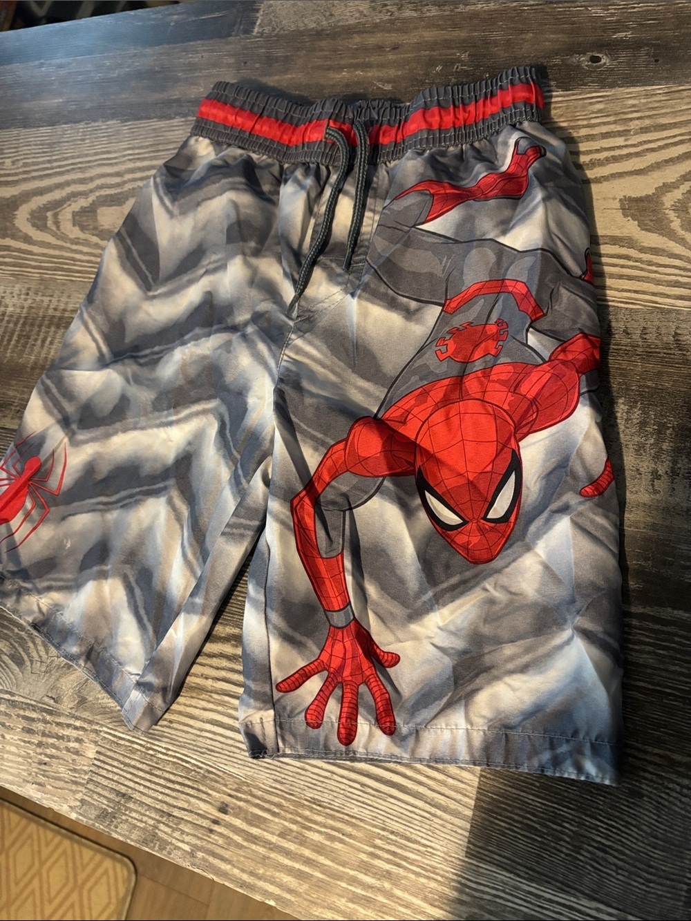Spiderman Gray and Red Swim Shorts
